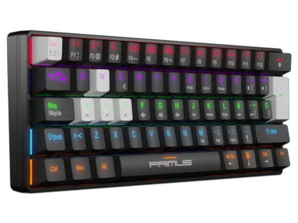 Teclado Gamer Mecánico Primus Gaming BALLISTA61T PKS-060G-S, USB, RGB, (Versión en Español). Color Negro.