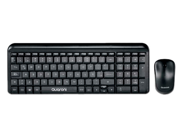 Kit Inalámbrico de Teclado y Mouse Quaroni KIQ01 KBQ-003, Color Negro.