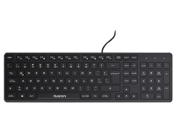 Teclado Quaroni TAQ01, USB. Color Negro.