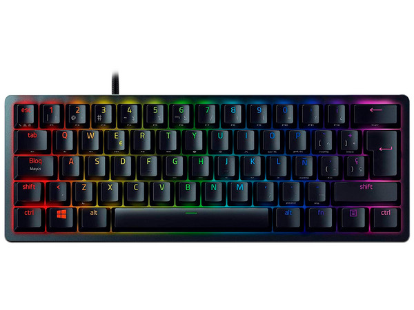 Teclado Gamer Razer Huntsman Mini, RGB, Interruptor opto mecánico, USB, Color Negro. (Versión en Español)