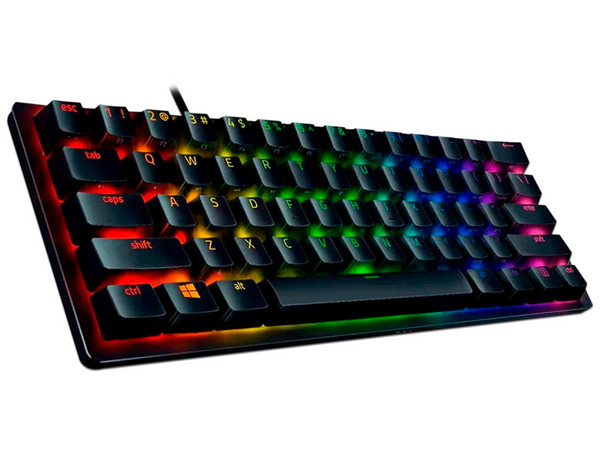 Teclado Gamer Razer Huntsman Mini, RGB, Interruptor opto mecánico, USB, Color Negro. (Versión en Español)