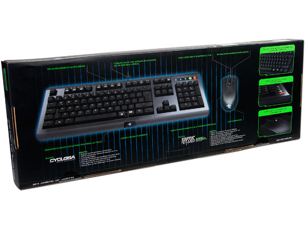 Teclado Gamer Cyclosa y Gaming Mouse Abyssus Razer, El Kit Esencial para Gamers. Color Negro, USB.