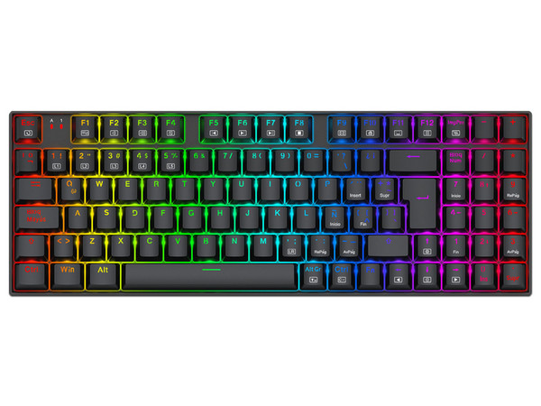 Teclado Inalámbrico Mecánico Redragon Ziggs K669, RGB Chroma, USB. Color Negro. (Versión en Español).