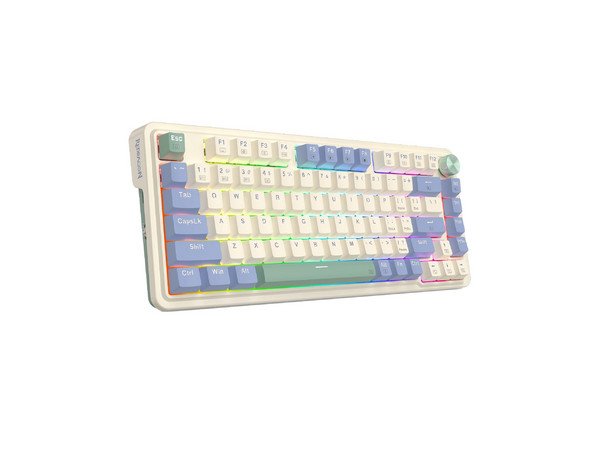 Teclado Inalámbrico Mecánico Redragon Ucal Pro K673, RGB, Receptor USB, Bluetooth. Color Blanco. (Versión en Inglés).