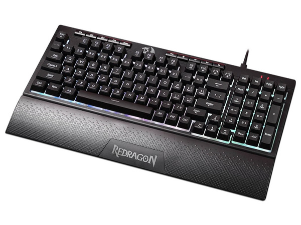 Teclado Gamer Redragon Shiva K515, Teclas Programables, Reposamuñecas, RGB, USB. Color Negro. (Versión en Español)