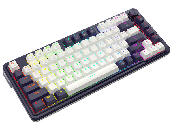 Teclado Inalámbrico Mecánico Redragon Ucal Pro K673, RGB, Receptor USB, Bluetooth. Color Blanco y Negro. (Versión en Inglés).