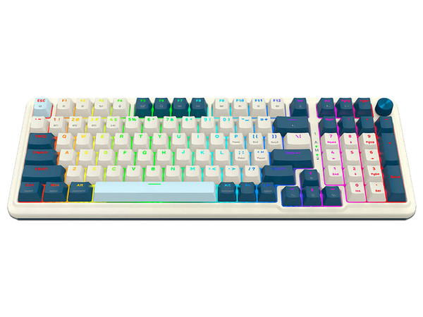 Teclado Mecánico Inalámbrico Redragon Eisa Pro K686, RGB, Bluetooth 5.0, Receptor USB. Color Blanco. (Versión en Inglés)