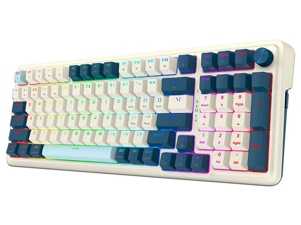 Teclado Mecánico Inalámbrico Redragon Eisa Pro K686, RGB, Bluetooth 5.0, Receptor USB. Color Blanco. (Versión en Inglés)