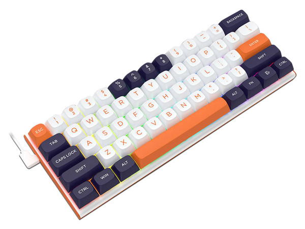 Teclado Gamer Redragon Fidd K683, Iluminación RGB, USB, Switch Magnético. Color Blanco. (Versión en Inglés).