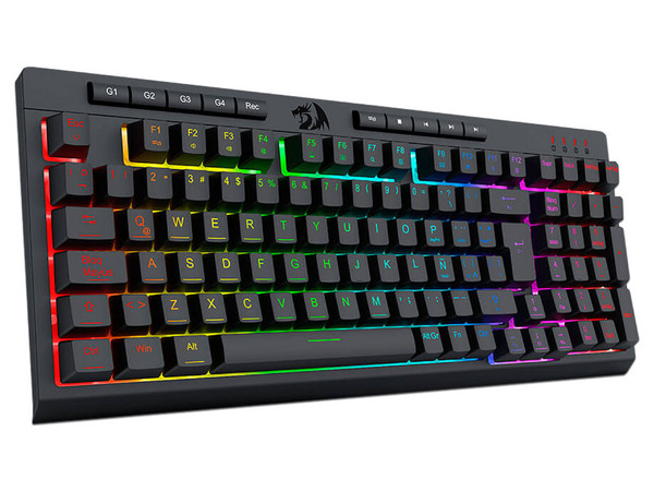 Kit Gamer Redragon S147, Teclado RGB en Español USB, Mouse Óptico, Audífonos de 3.5mm, Mousepad. Color Negro.