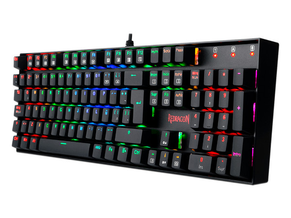 Teclado Mécanico Redragon MITRA K551RGB, Switch Red, Alámbrico. Color Negro