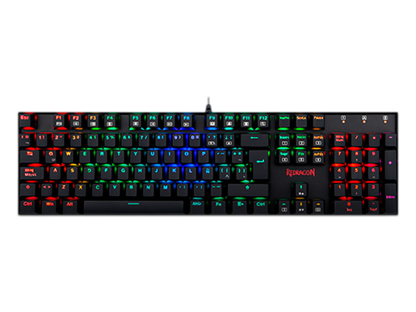 Teclado Mécanico Redragon MITRA K551RGB, Switch Red, Alámbrico. Color Negro