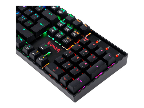 Teclado Mécanico Redragon MITRA K551RGB, Switch Red, Alámbrico. Color Negro