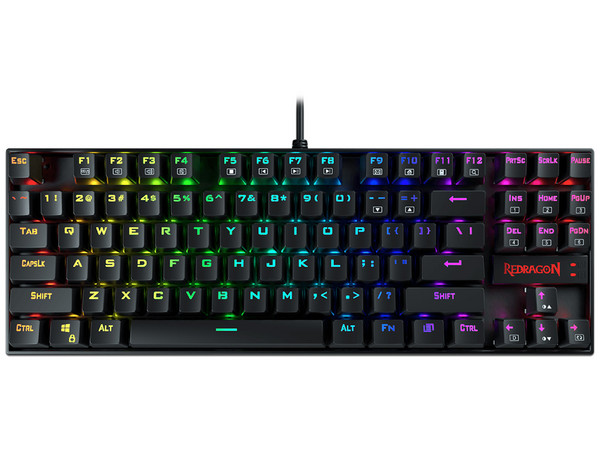 Teclado Mecánico Gamer Redragon Kumara K552 RGB, USB, Español. Color Negro.
