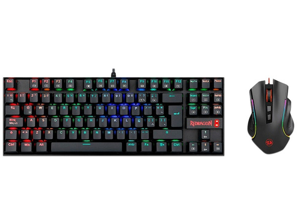 Kit Teclado Mecánico Gamer Redragon KUMARA K552, Switch Redragon Blue, RGB, USB. Incluye Mouse Gamer GRIFFIN M607.