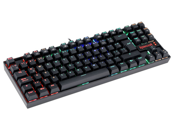 Teclado Mecánico Gamer Redragon Kumara K552, Switch Redragon Blue, Iluminación RGB, USB. Color Negro.