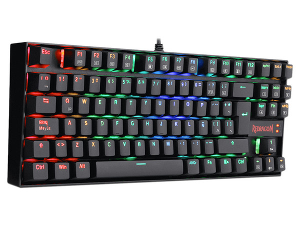 Teclado Mecánico Gamer Redragon Kumara K552, Switch Redragon Blue, Iluminación RGB, USB. Color Negro.