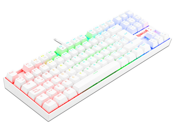 Teclado Mecánico Gamer Redragon Kumara K552W RGB, USB, Español. Color Blanco.