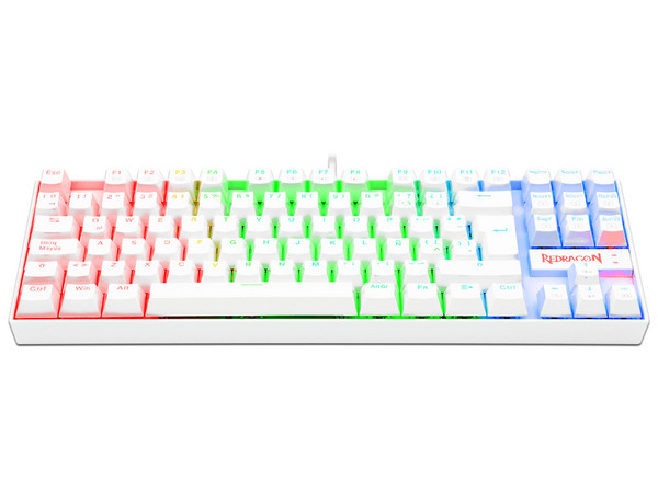 Teclado Mecánico Gamer Redragon Kumara K552W RGB, USB, Español. Color Blanco.