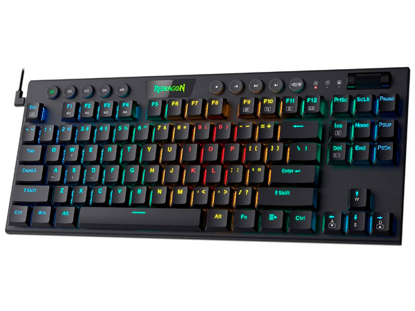 Teclado Mecánico Gamer Redragon K622 Horus TKL RGB, Switch Red Ultra Low Profile, USB, Color Negro.