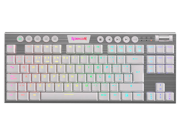 Teclado Inalambrico Mécanico Redragon Horus K622, Red Switch, Color Blanco.
