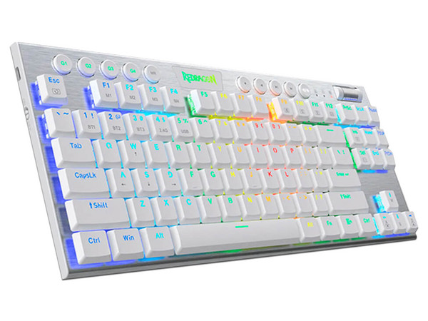 Teclado Inalambrico Mécanico Redragon Horus K622, Red Switch, Color Blanco.