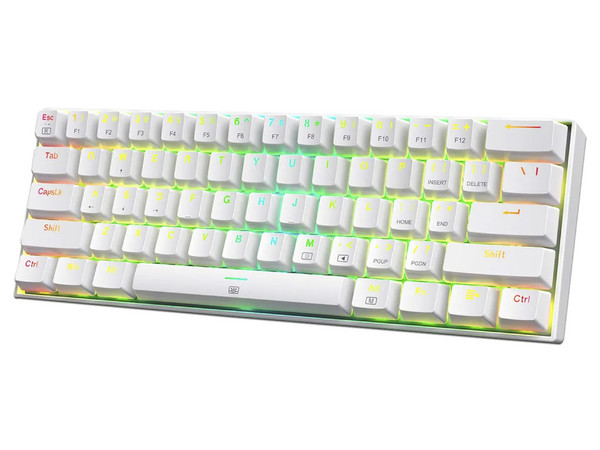 Teclado Mecánico Redragon Dragonborn K630W, Iluminación RGB, Brown Switch, Color Blanco.
