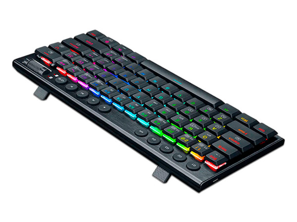 Teclado mecánico Redragon Mini Horus K632, RGB, Inalambrico, USB, Red Switch. Color Negro