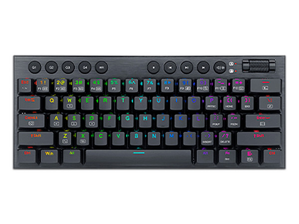 Teclado mecánico Redragon Mini Horus K632, RGB, Inalambrico, USB, Red Switch. Color Negro