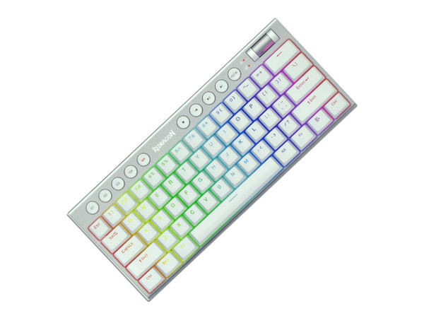 Teclado Mecánico Inalámbrico Redragon Mini Horus K632W, RGB, Bluetooth 5.0, USB, Red Switch Ultra. Color Blanco.