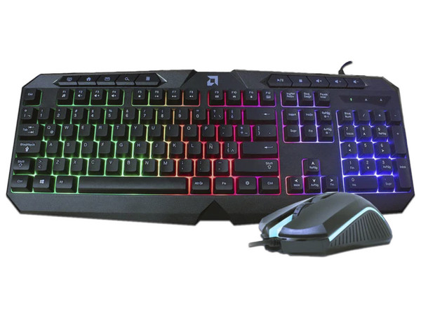 Kit de Teclado y Mouse Gamer Royal Ultrex, USB, RGB. Color Negro.