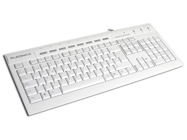 Teclado de Alta Calidad Samsung Pleomax Slim Zen Edition de Teclas Suaves, USB/PS2. Color Blanco