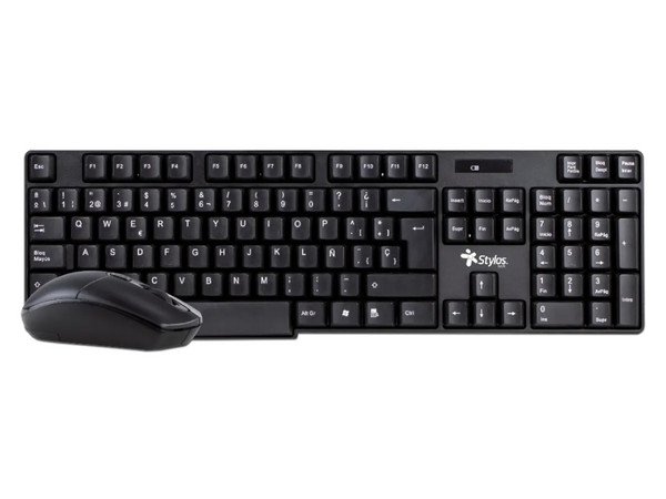 Kit de teclado y mouse Inalámbrico Stylos STPKTM3B, USB.