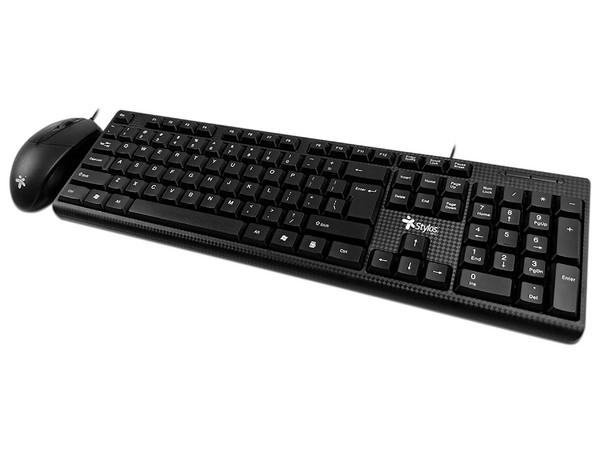 Kit de Teclado y Mouse Stylos STPKTM4B, USB. Color Negro.