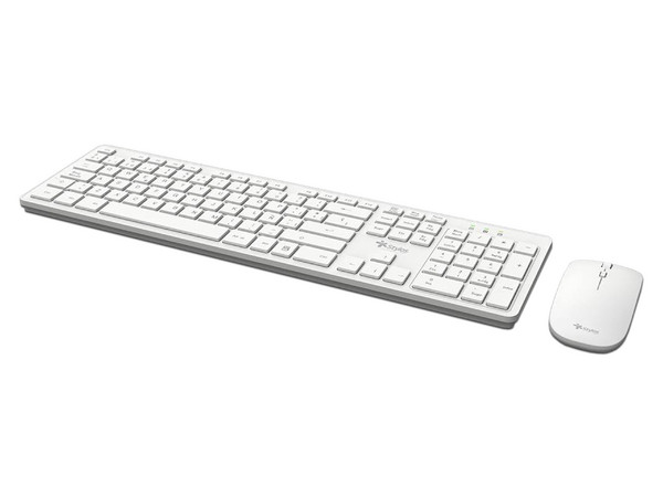 Kit de Teclado y Mouse Stylos STPKTM5W, Inalámbrico, Receptor USB, Color Blanco.