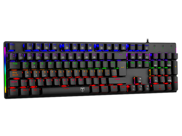 Teclado Gamer Mecánico T-Dagger BNAXOS T-TGK310, Iluminación RGB, USB, Switch Rojo. Color Negro. (Versión en Español).