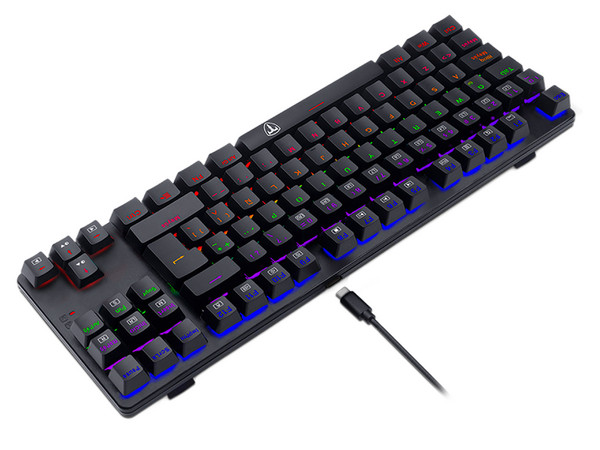 Teclado Gamer Mecánico T-Dagger Bora T-TGK313, Iluminación RGB, USB, Switch Azul. Color Negro. (Versión en Español).