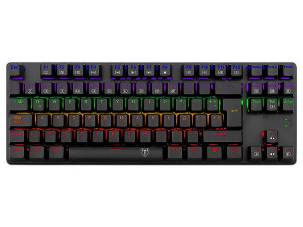 Teclado Gamer Mecánico T-Dagger Bora T-TGK313, Iluminación RGB, USB, Switch Azul. Color Negro. (Versión en Español).
