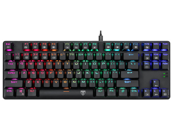 Teclado Gamer Mecánico T-Dagger Bora T-TGK315, Iluminación RGB, USB, Switch Rojo. Color Blanco. (Versión en Español).