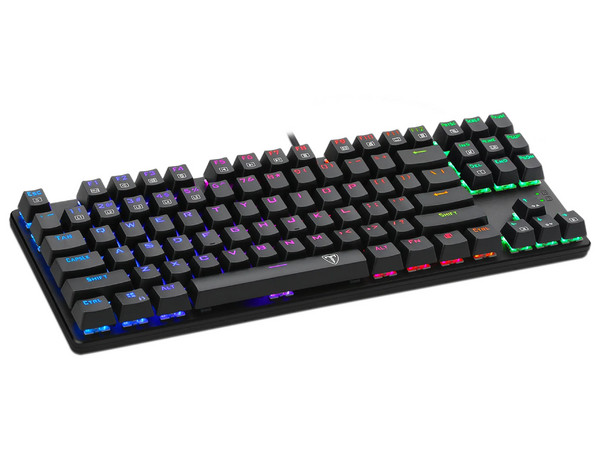 Teclado Gamer Mecánico T-Dagger Bora T-TGK315, Iluminación RGB, USB, Switch Rojo. Color Blanco. (Versión en Español).
