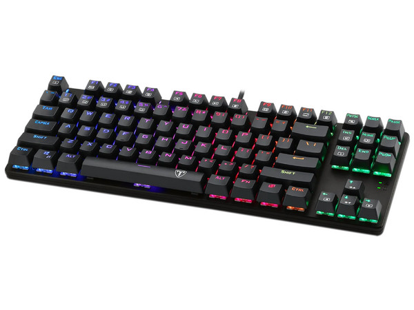 Teclado Gamer Mecánico T-Dagger Bora T-TGK315, Iluminación RGB, USB, Switch Rojo. Color Blanco. (Versión en Español).