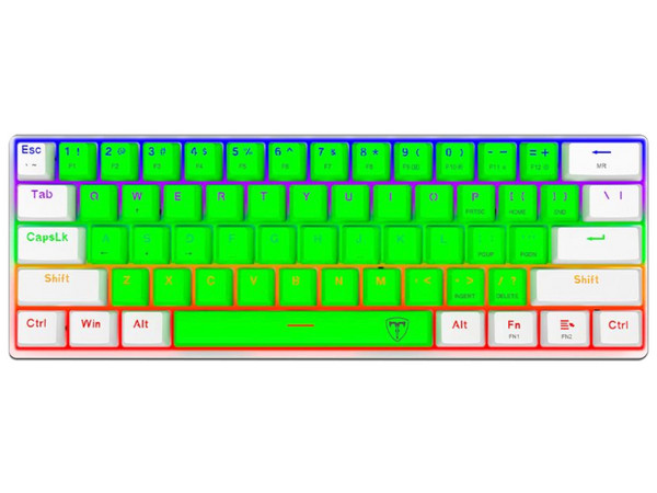 Teclado Gamer Mecánico T-Dagger Arena T-TGK321, Iluminación RGB, USB. Color Verde y Blanco. (Versión en Inglés).