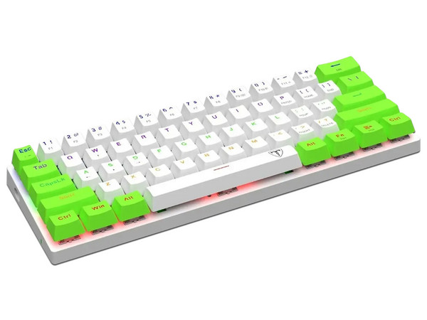 Teclado Gamer Mecánico T-Dagger Arena T-TGK321, Iluminación RGB, USB. Color Blanco y Verde. (Versión en Inglés).