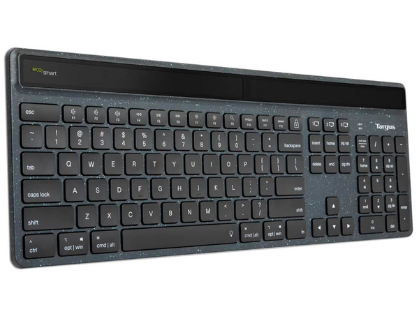 Teclado Solar Targus AKB868ES, Inalámbrico, Energía Sustentable, Color Negro. (Teclado Versión en Español)