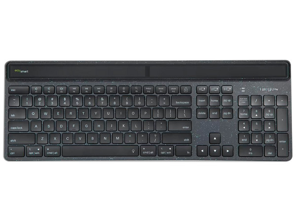 Teclado Solar Targus AKB868ES, Inalámbrico, Energía Sustentable, Color Negro. (Teclado Versión en Español)