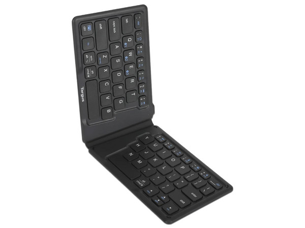 Teclado Inalámbrico Targus AKF003US ergonómico, Bluetooth, Plegable, Color Negro. (Versión en Inglés)