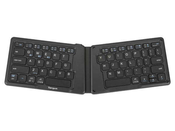 Teclado Inalámbrico Targus AKF003US ergonómico, Bluetooth, Plegable, Color Negro. (Versión en Inglés)