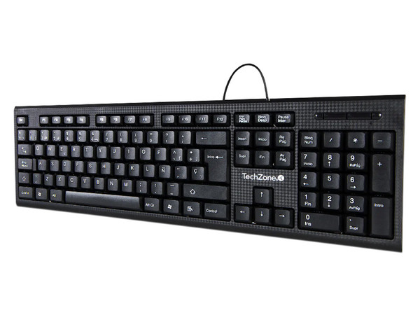 Teclado estándar TechZone TZ16TEC01-ALA, USB.