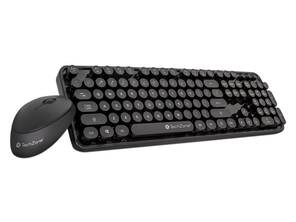 Kit de Teclado y Mouse inalámbrico TechZone TZ19COMB01-INA, USB.