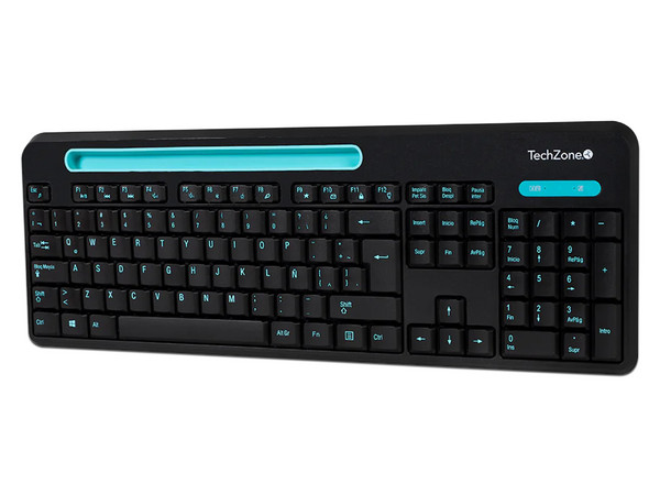 Kit De Teclado y Mouse Inalámbrico TechZone, Receptor USB. Color Negro.
